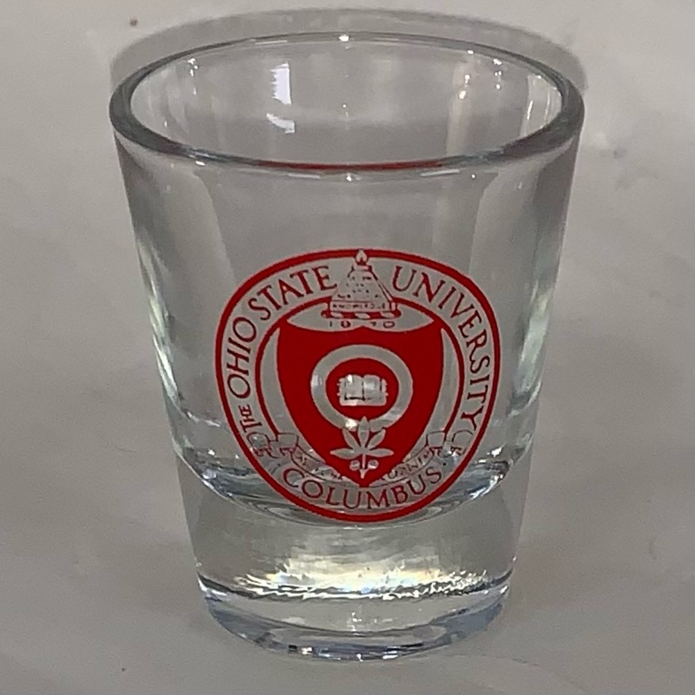 THE Ohio State University souvenir shot glass.🍾